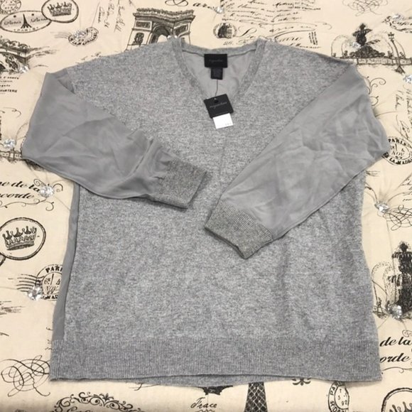 Magaschoni Contrast Cashmere Silk Sweater - Picture 3 of 5